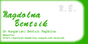 magdolna bentsik business card